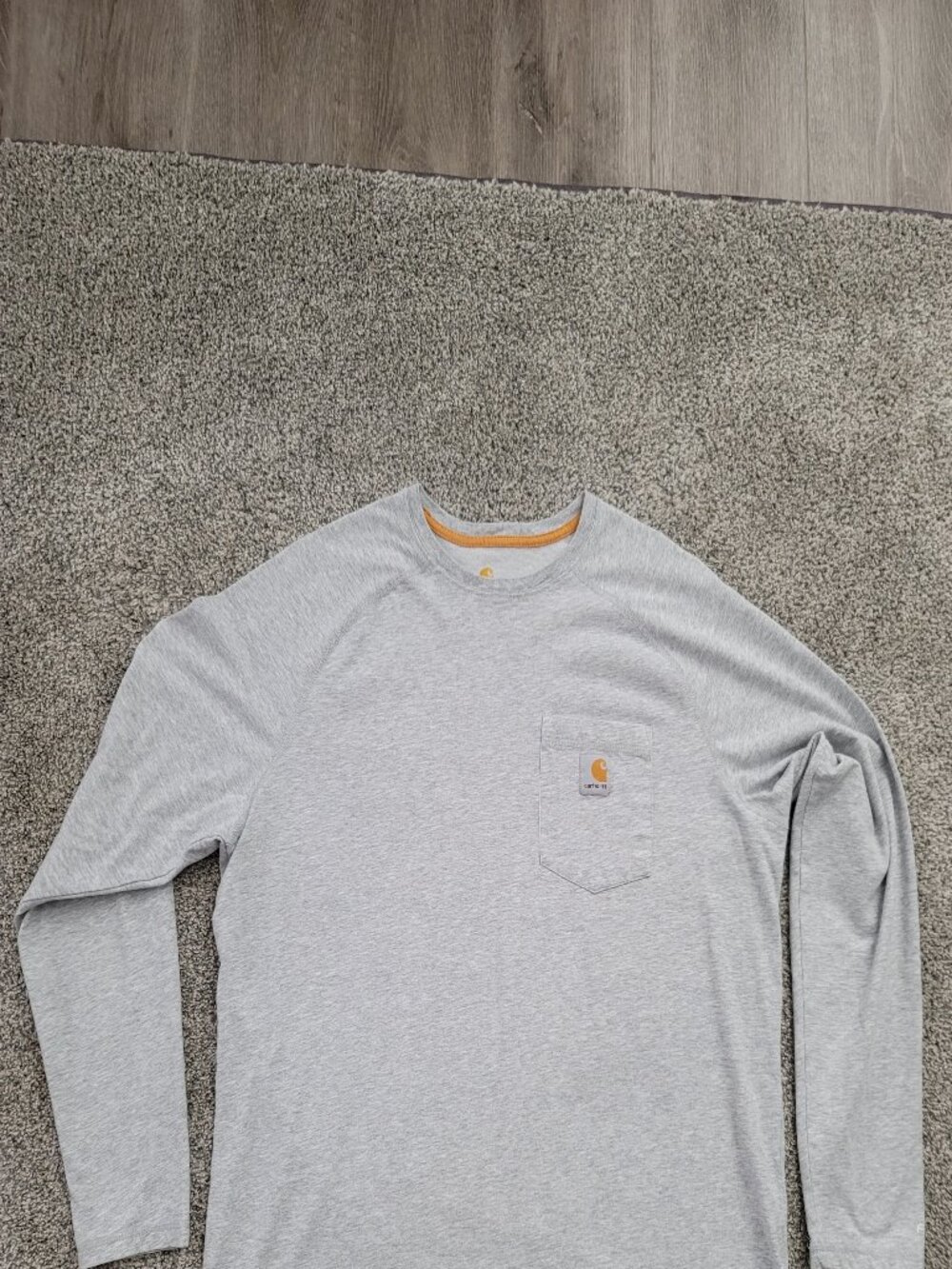 Men's Carhartt  Gray Long Sleeve Relaxed T-shirt Large